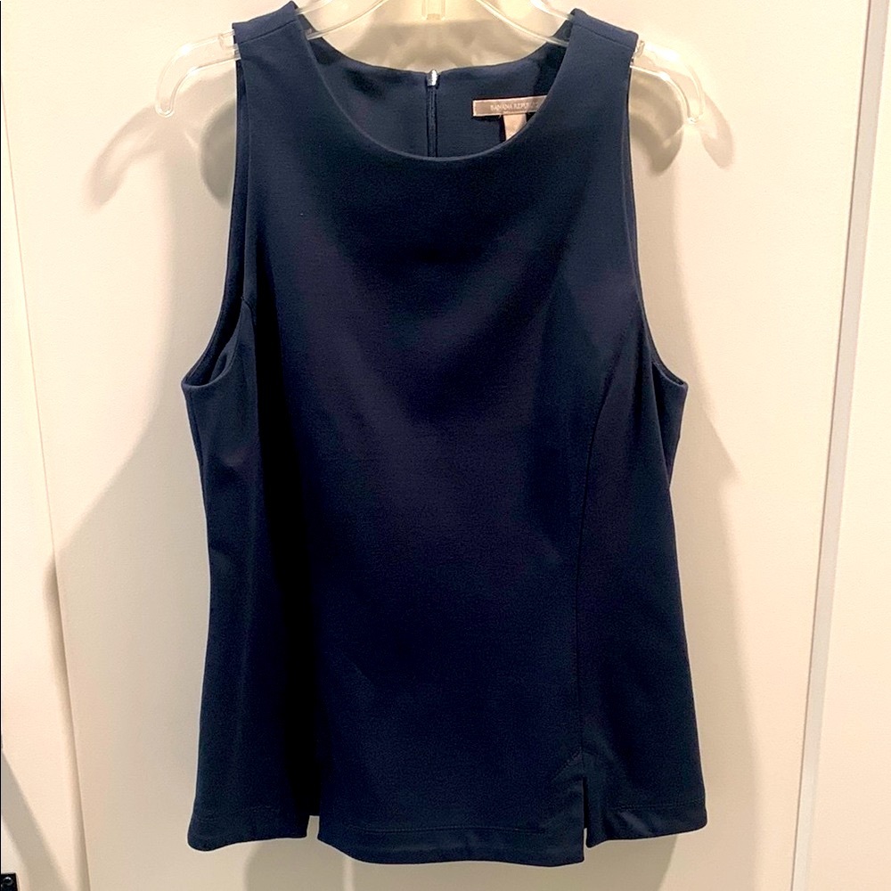 Banana Republic Dark Blue Fitted Sleeveless Top Sz 8
